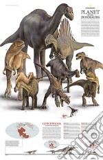 Dinosauri nel continente Gondwana. Carta murale articolo cartoleria