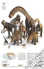Dinosauri nel continente Laurasia. Carta murale articolo cartoleria