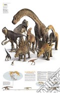 Dinosauri nel continente Laurasia. Carta murale art vari a