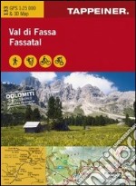 Val di Fassa. Cartina topografica. Carta panoramica 3D. Ediz. italiana e tedesca articolo cartoleria