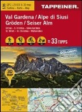Val Gardena-Alpe di Siusi. Ortisei, S. Cristina, Selva Gardena. Cartina topografica. Carta panoramica 3D. 1:25.000 Ediz. italiana e tedesca art vari a