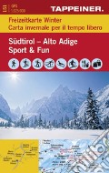 Südtirol-Alto Adige. Sport & fun. Freizeitkarte winter-Carta invernale per il tempo libero 1:125.000 art vari a