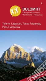 360° panorama-wanderkarte. Tofane, Lagazuoi, Passo Falzareg, Passo Valparola. Cartina escursionistica panorama a 360° articolo cartoleria
