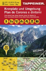 Kronplatz und Umgebung-Plan de Corones e dintorni. Carta escursionistica 3D 1:35.000 articolo cartoleria