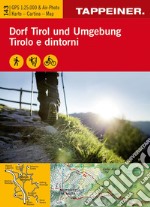 Wanderkarte Dorf Tirol und Umgebung-Cartina escursionistica Tirolo e dintorni