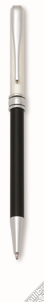 Penna a sfera in epoxy, cap. in argento 925‰ cesello millerighe. nera.  articolo cartoleria di aurora