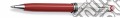 Penna a sfera in resina, cap. in argento massiccio 925‰, cesello lineare. rossa. scrittura