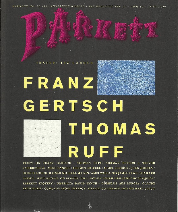 Parkett n.28, 1991 (Gertsch - Ruff) libro usato
