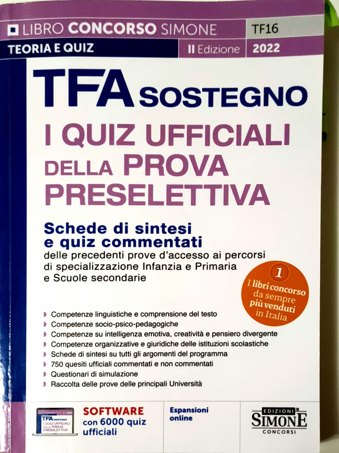 TFA Sostegno. I quiz ufficiali della prova preselettiva  libro usato