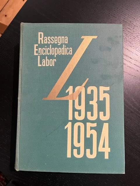 Rassegna Enciclopedica Labor 1935-1954 libro usato