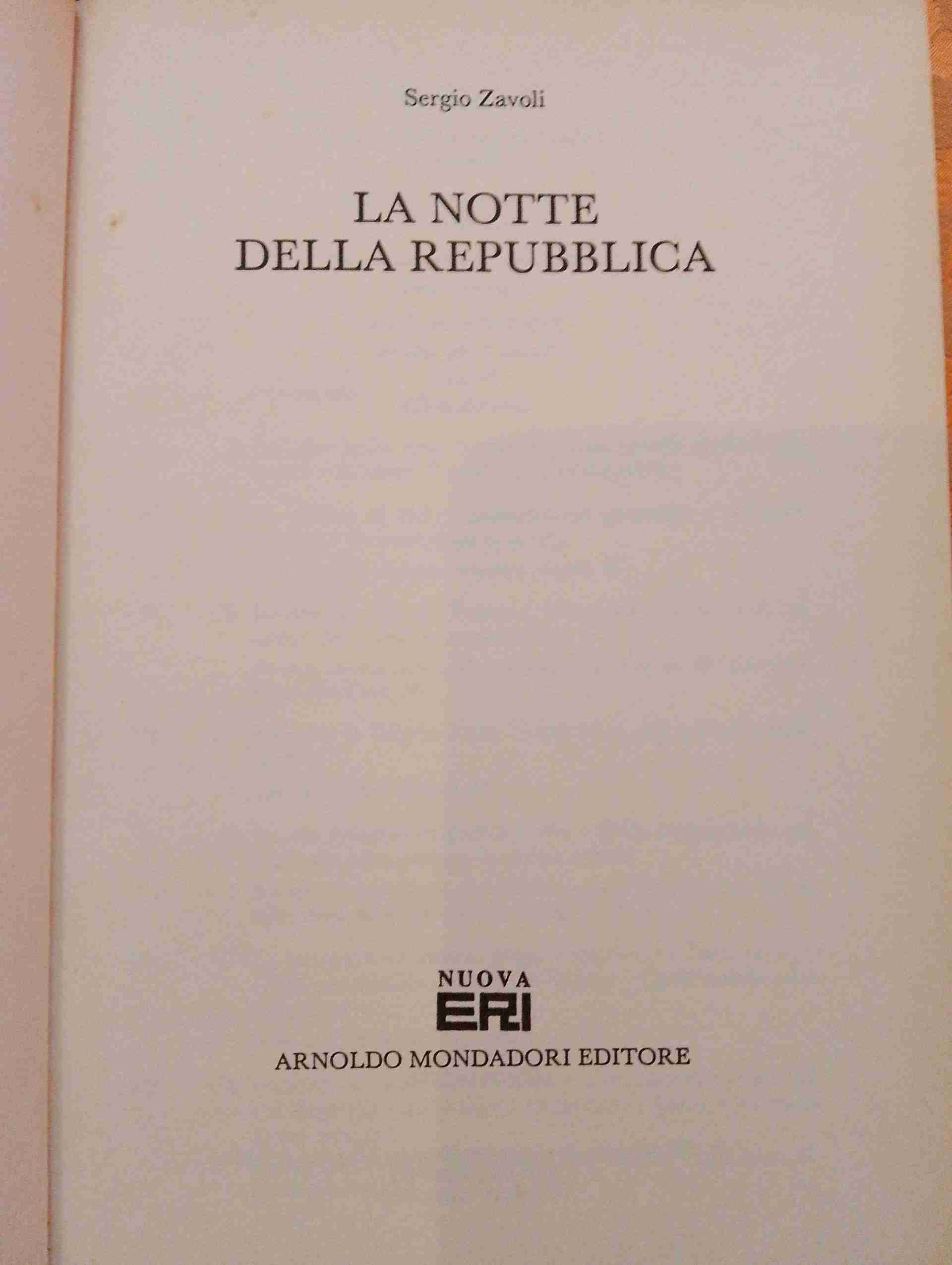 La notte della repubblica libro usato