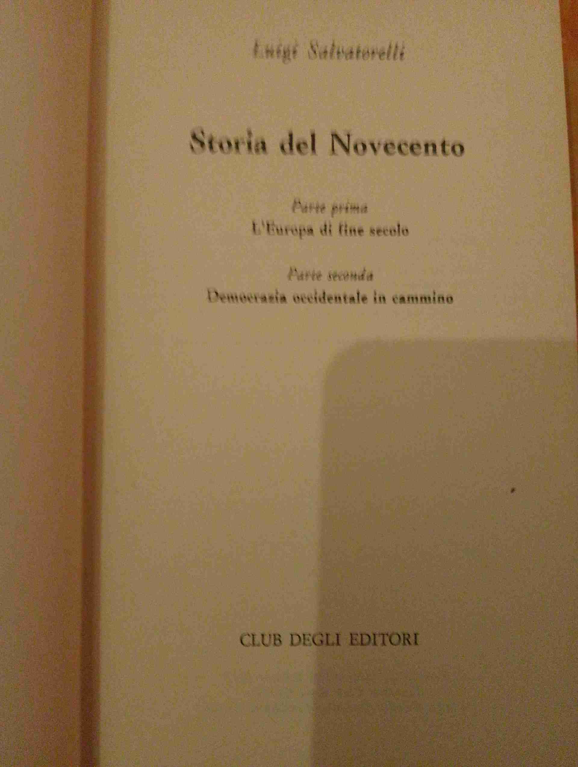 Storia del novecento Vol. 1 e 2 libro usato