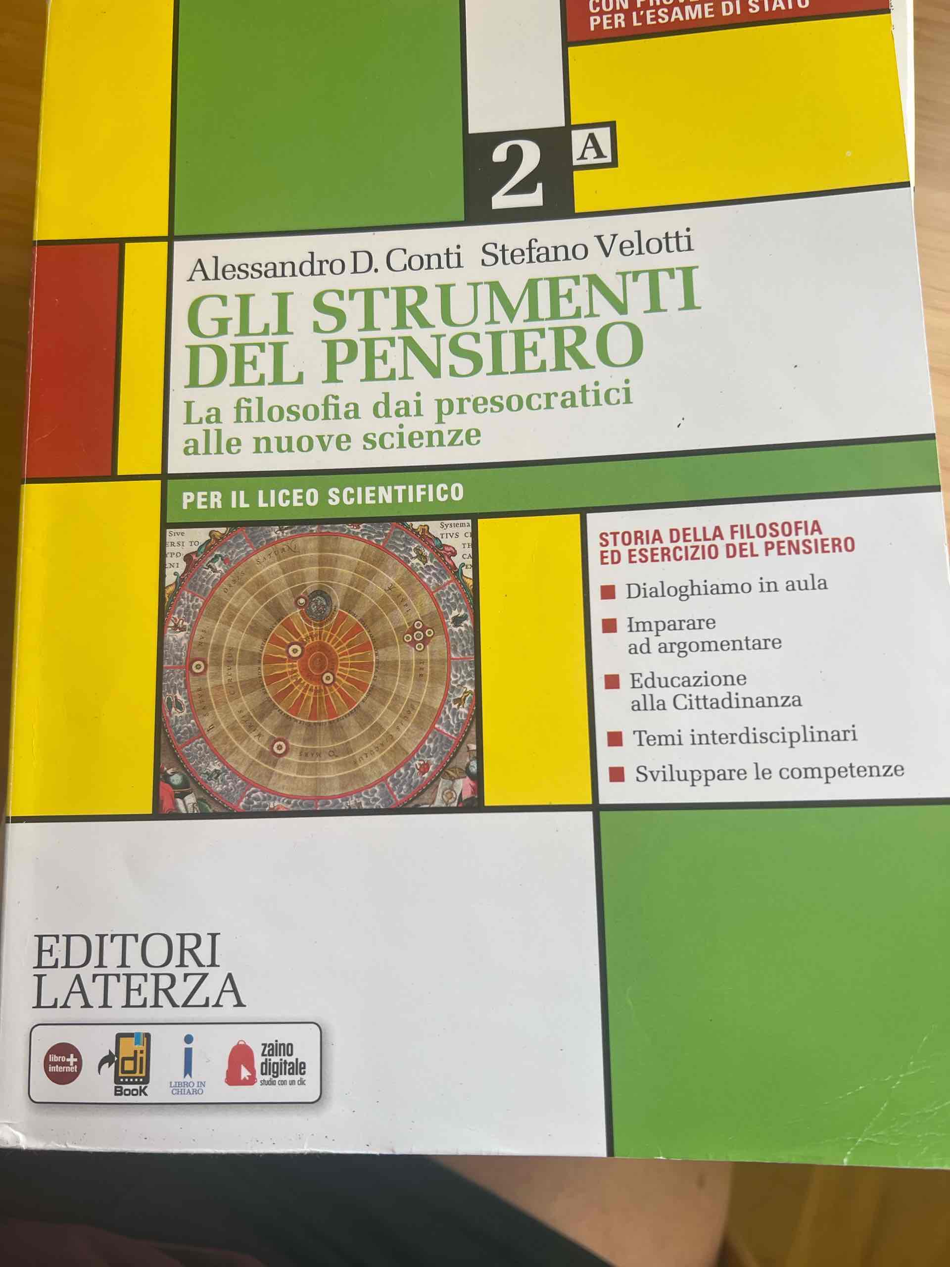 gli strumenti del pensiero la filosofia dai presocratici alle nuove scienze  libro usato