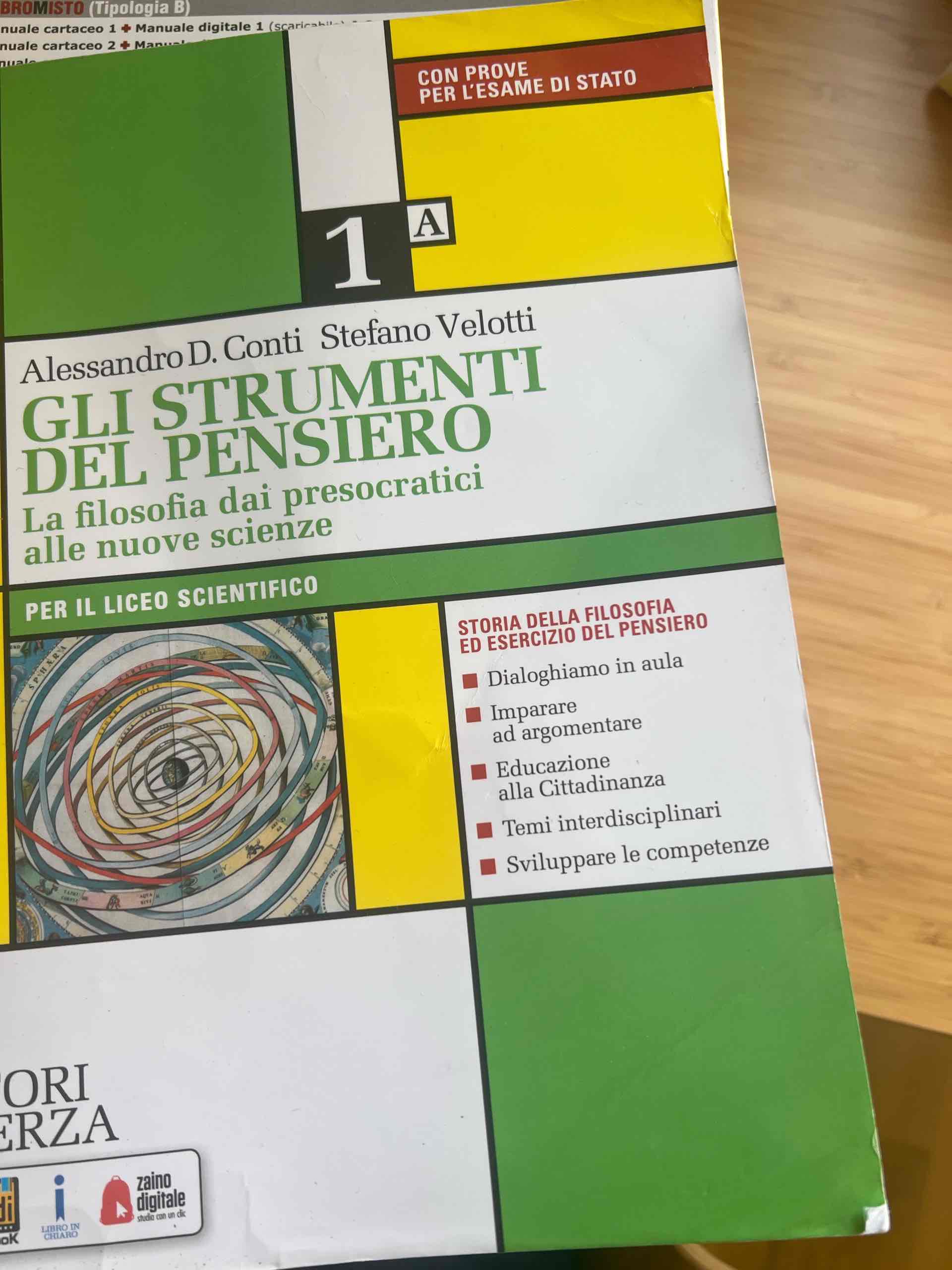 gli strumenti del pensiero la filosofia dai presocratici alle nuove scienze libro usato