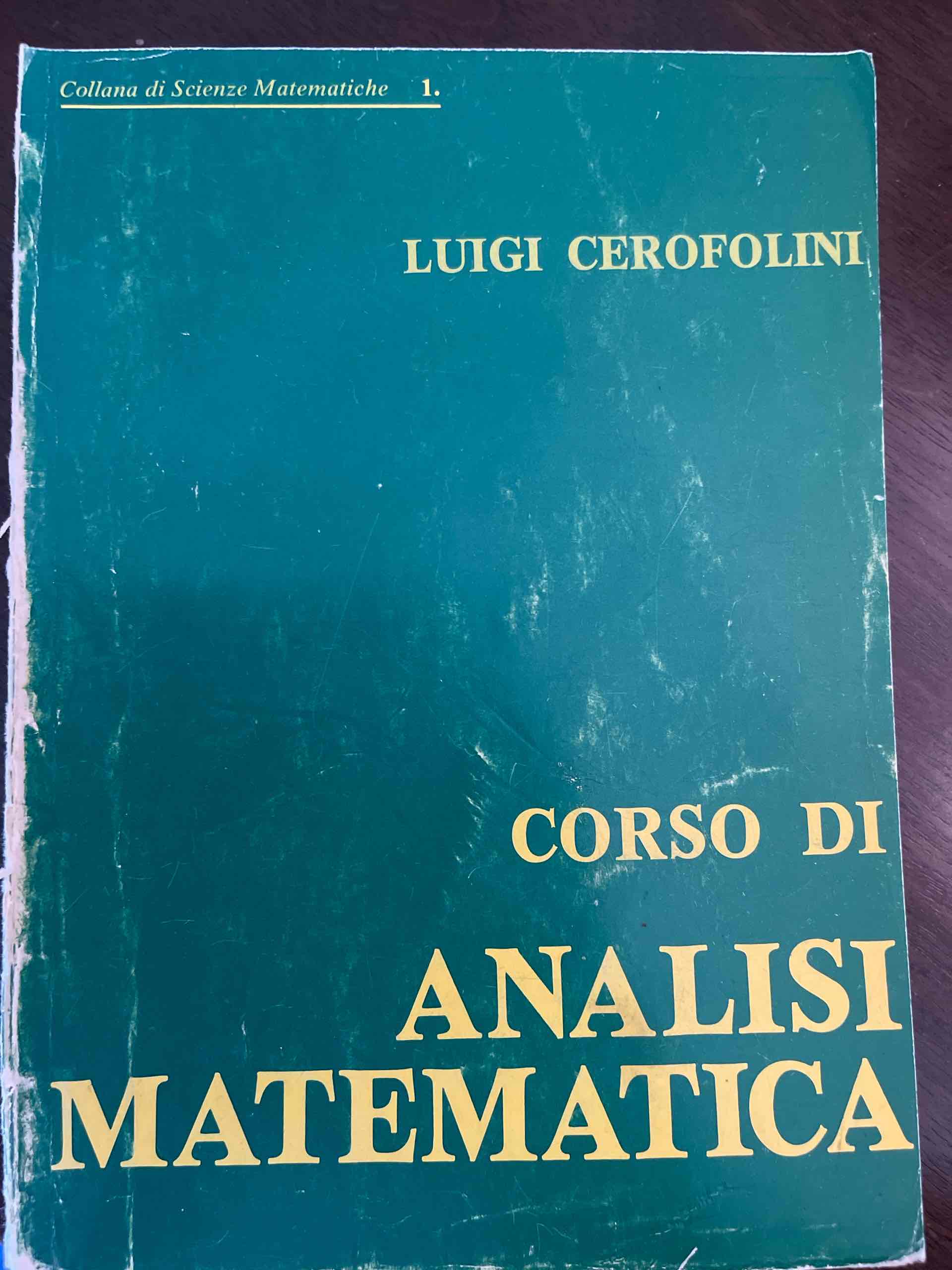 Corso di analisi matematica libro usato