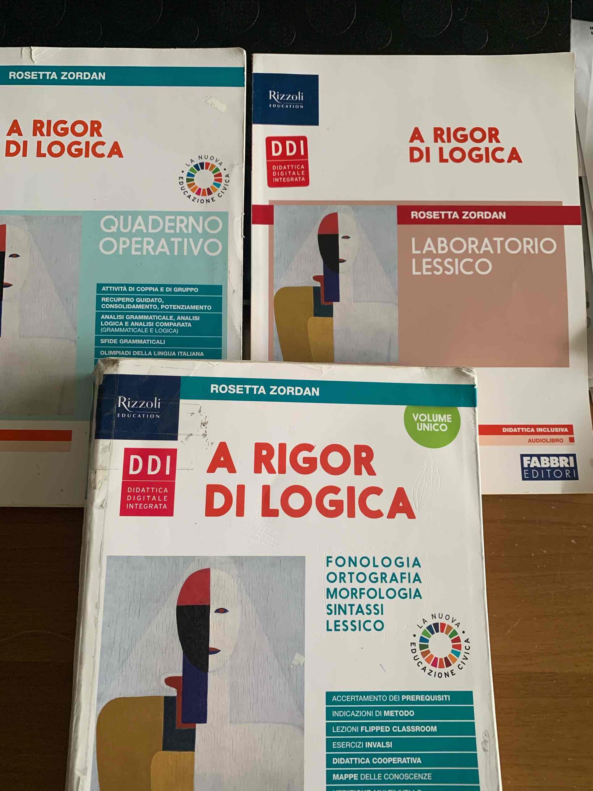 A rigor di logica. Fonologia, ortografia, morfologia, sintassi, lessico. Con Progetto accoglienza, Laboratorio lessico, Mappe semplificate, Quaderno operativo e Visione d'insieme. Per la Scuola media libro usato