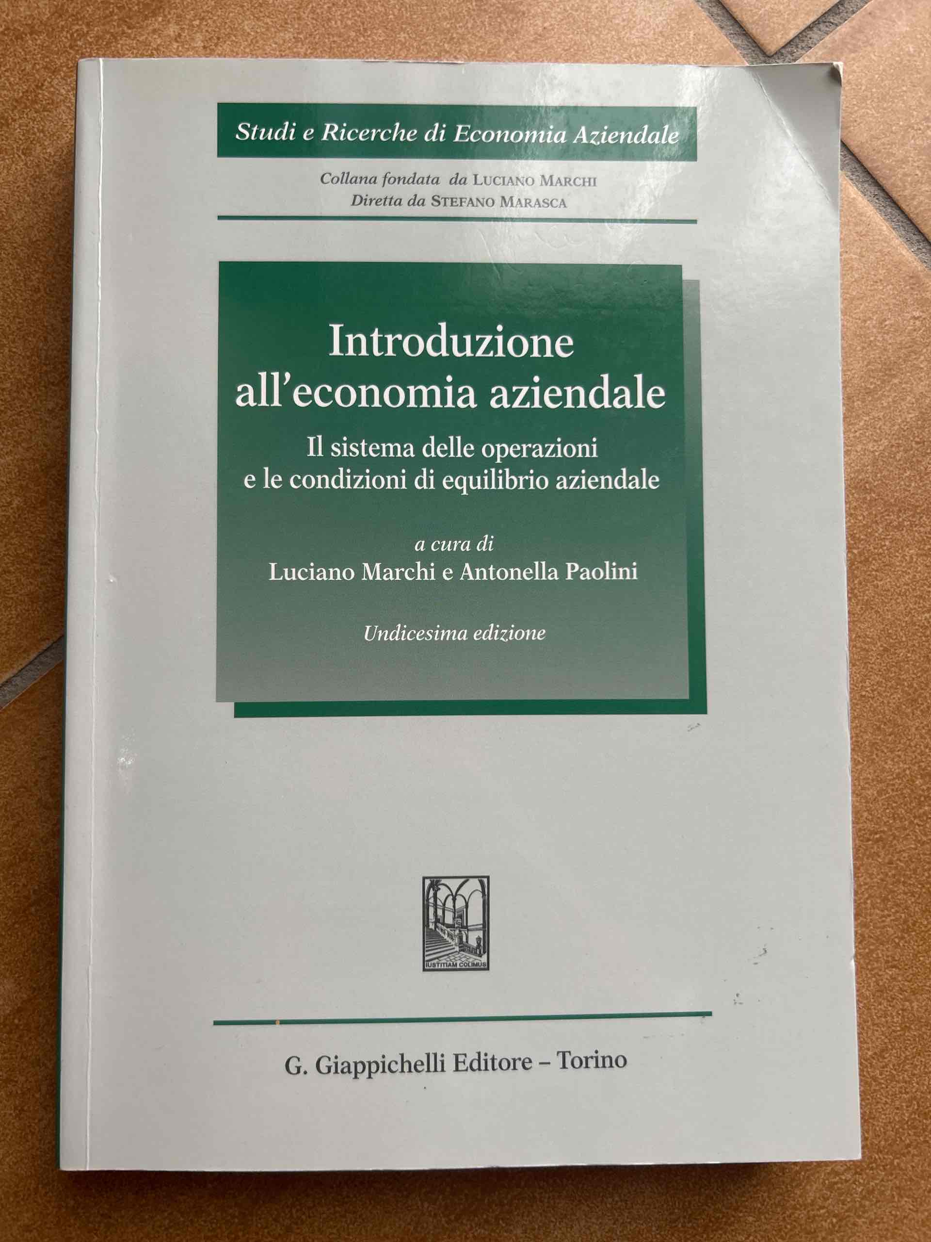 Introduzione all'economia aziendale. Il sistema delle operazioni e le condizioni di equilibrio aziendale libro usato