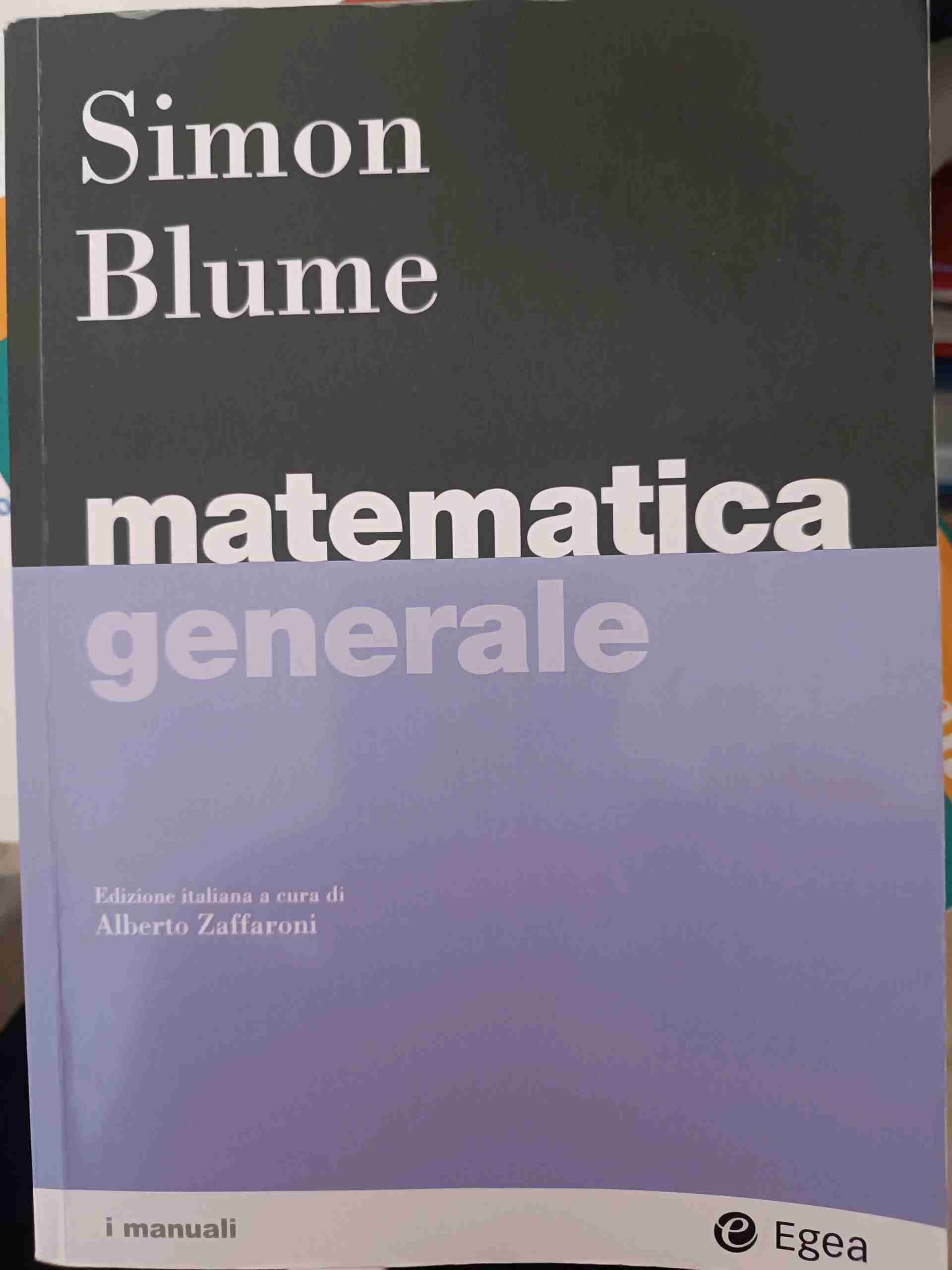 Matematica generale libro usato