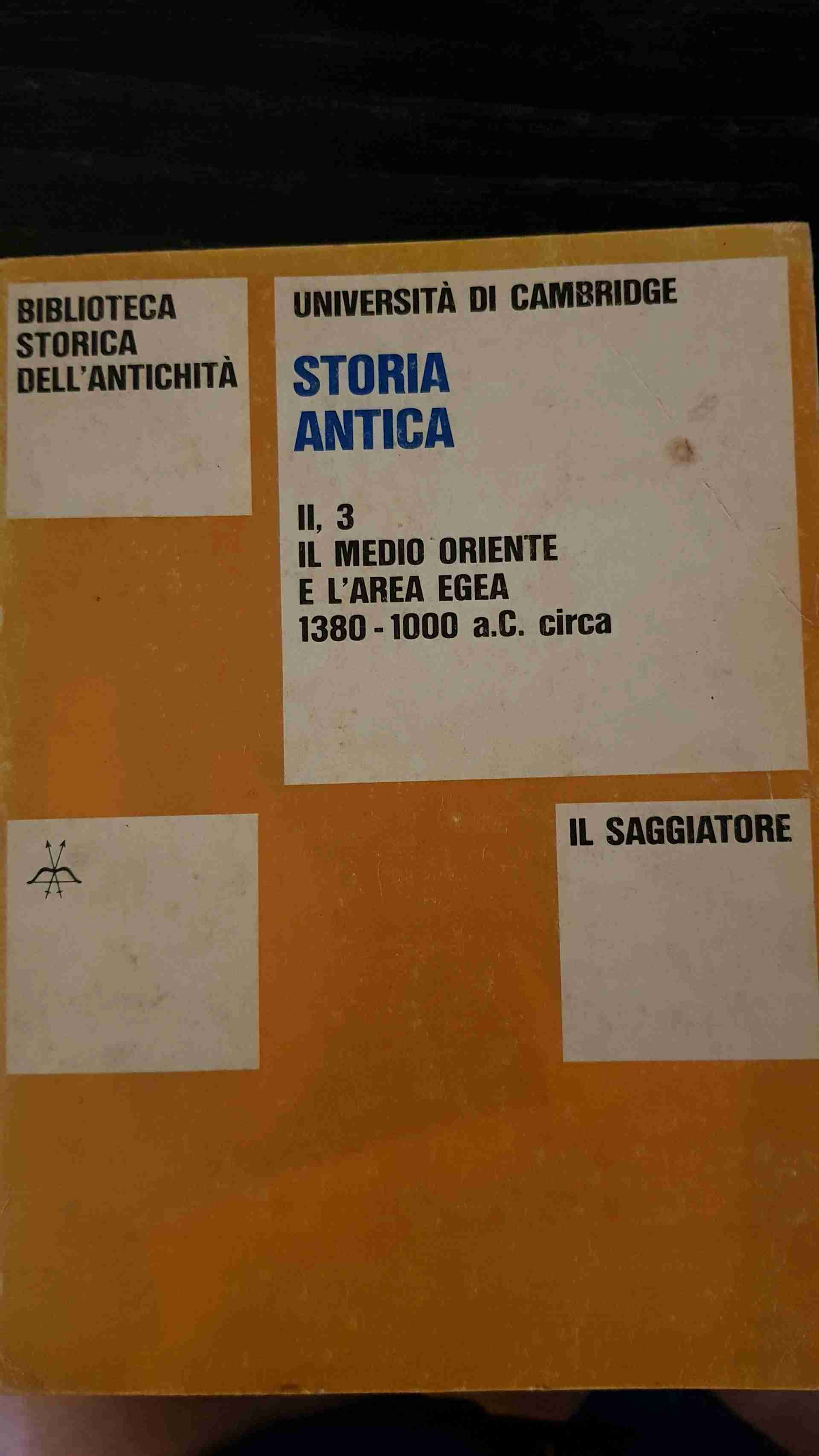 Storia antica volume II,3 Il medio oriente e l'area egea -1800 - 1380 A.C circa libro usato