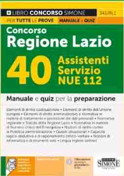 Concorso Regione Lazio 40 Assistenti Servizio NUE 112 libro usato