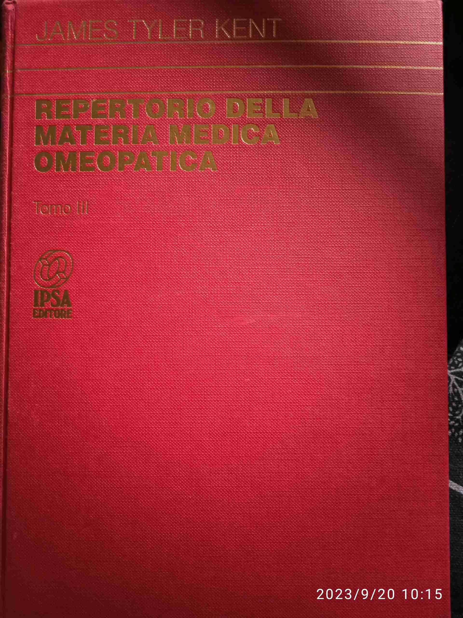 repertorio della materia Medica Omeopatica tomo III 