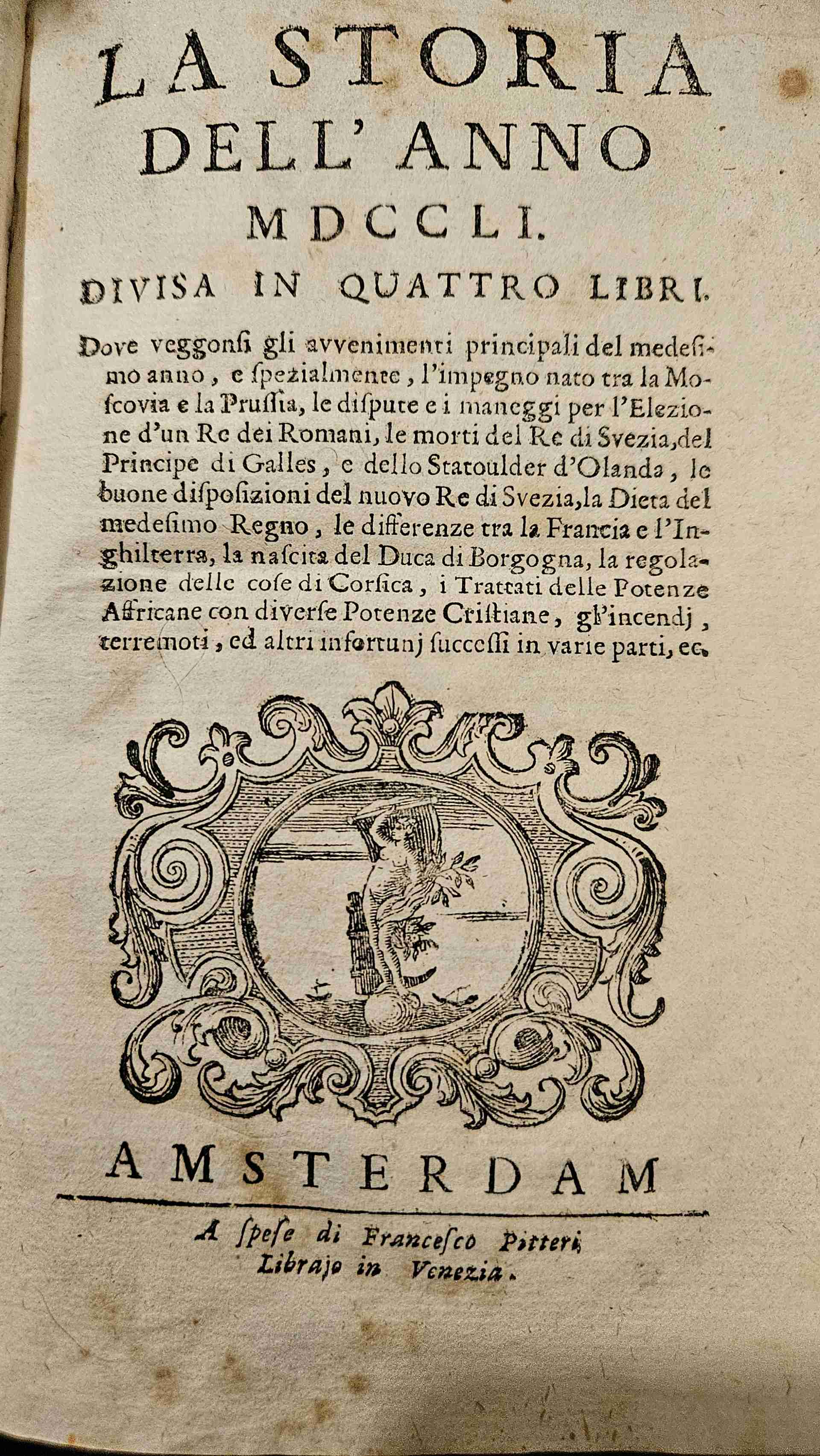la storia dell'anno 1751-1775 - 17 tomi libro usato
