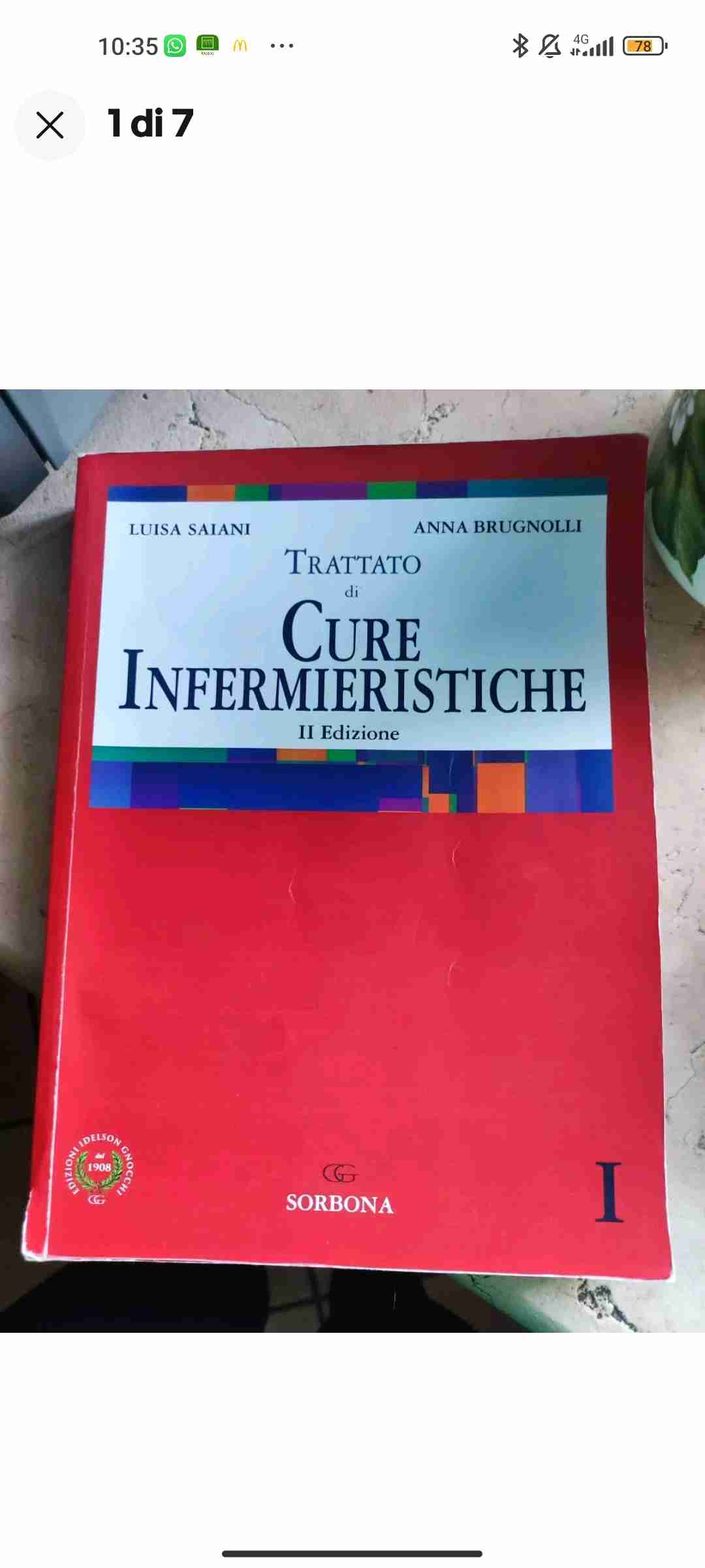 trattato di cure infermieristiche I libro usato