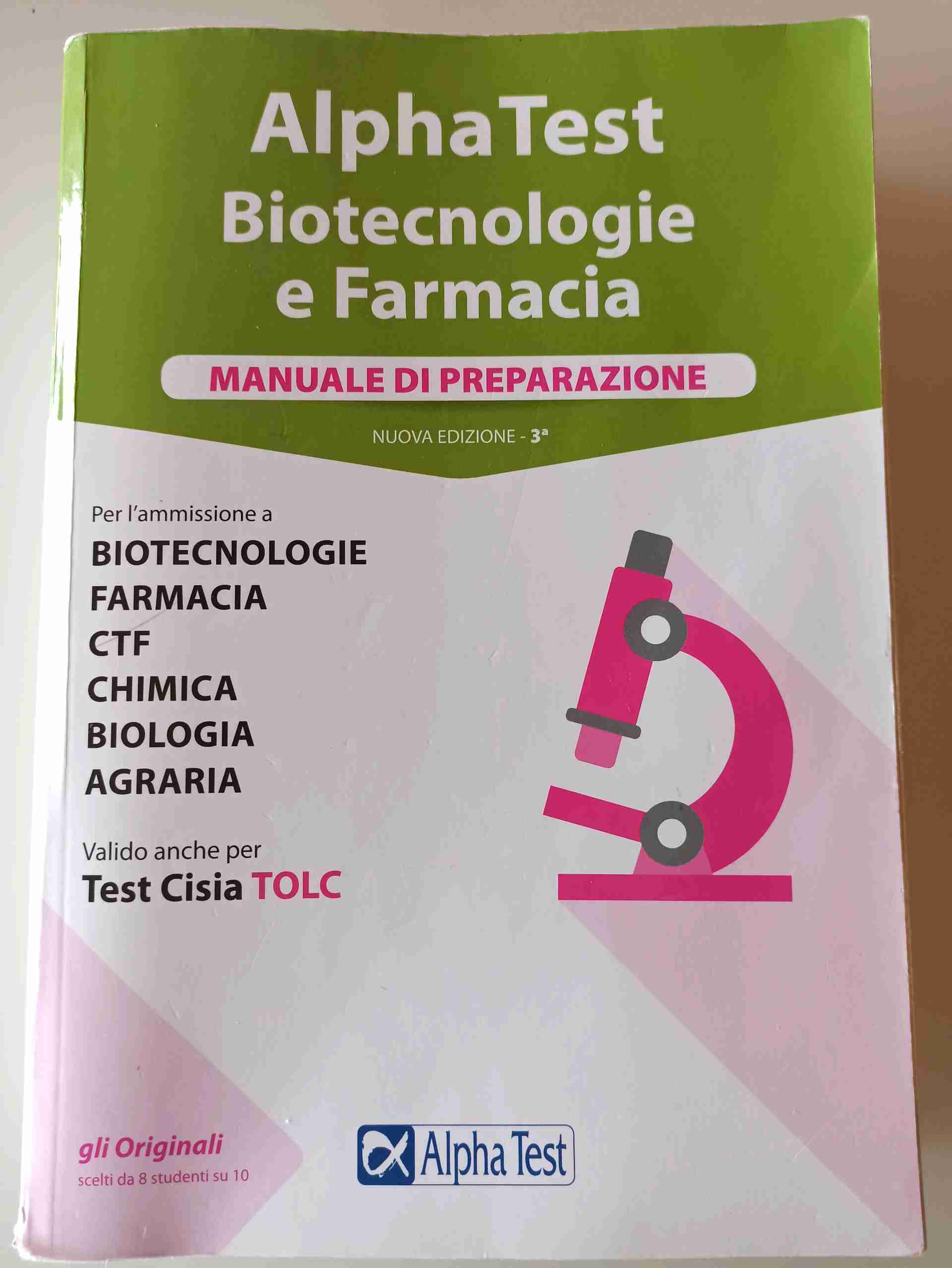 Alpha Test Biotecnologie e Farmacia - manuale di preparazione libro usato