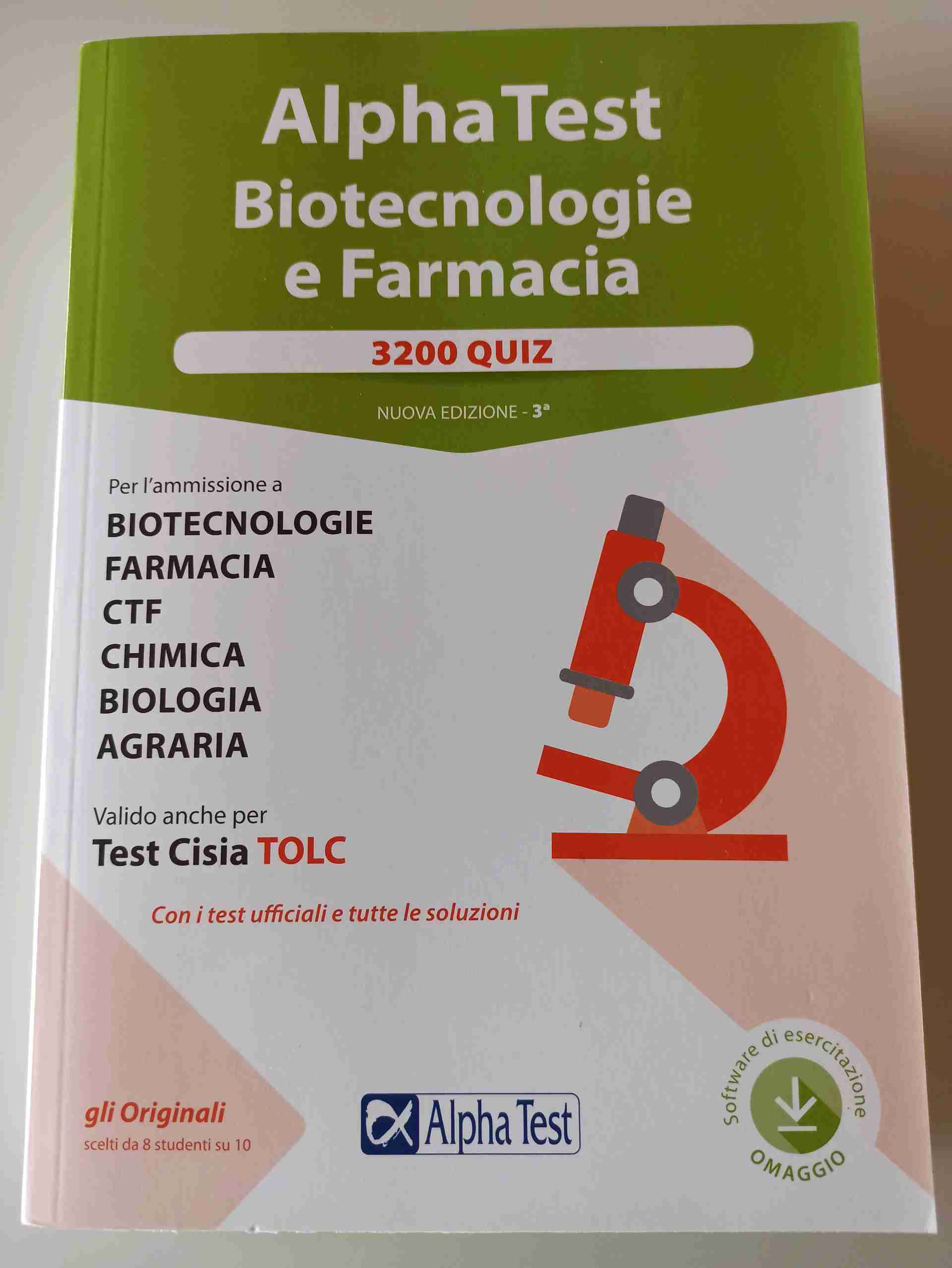 Alpha Test Biotecnologie e Farmacia - 3200 quiz libro usato