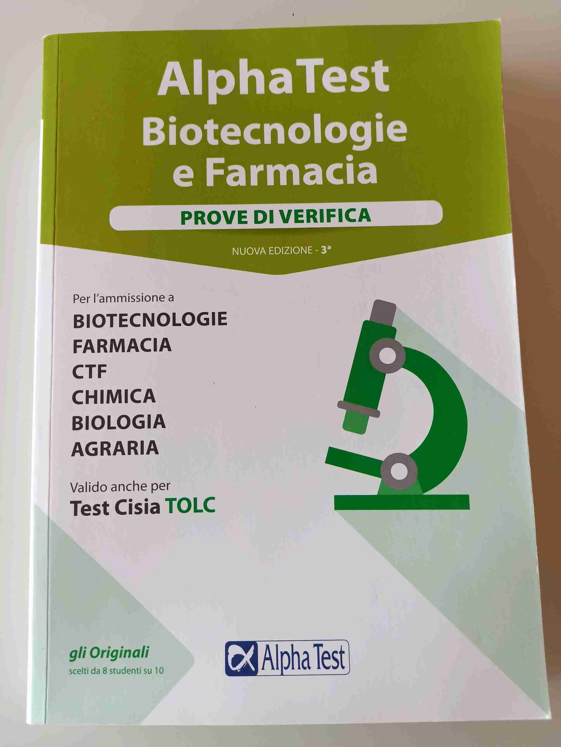Alpha Test Biotecnologie e Farmacia - prove di verifica