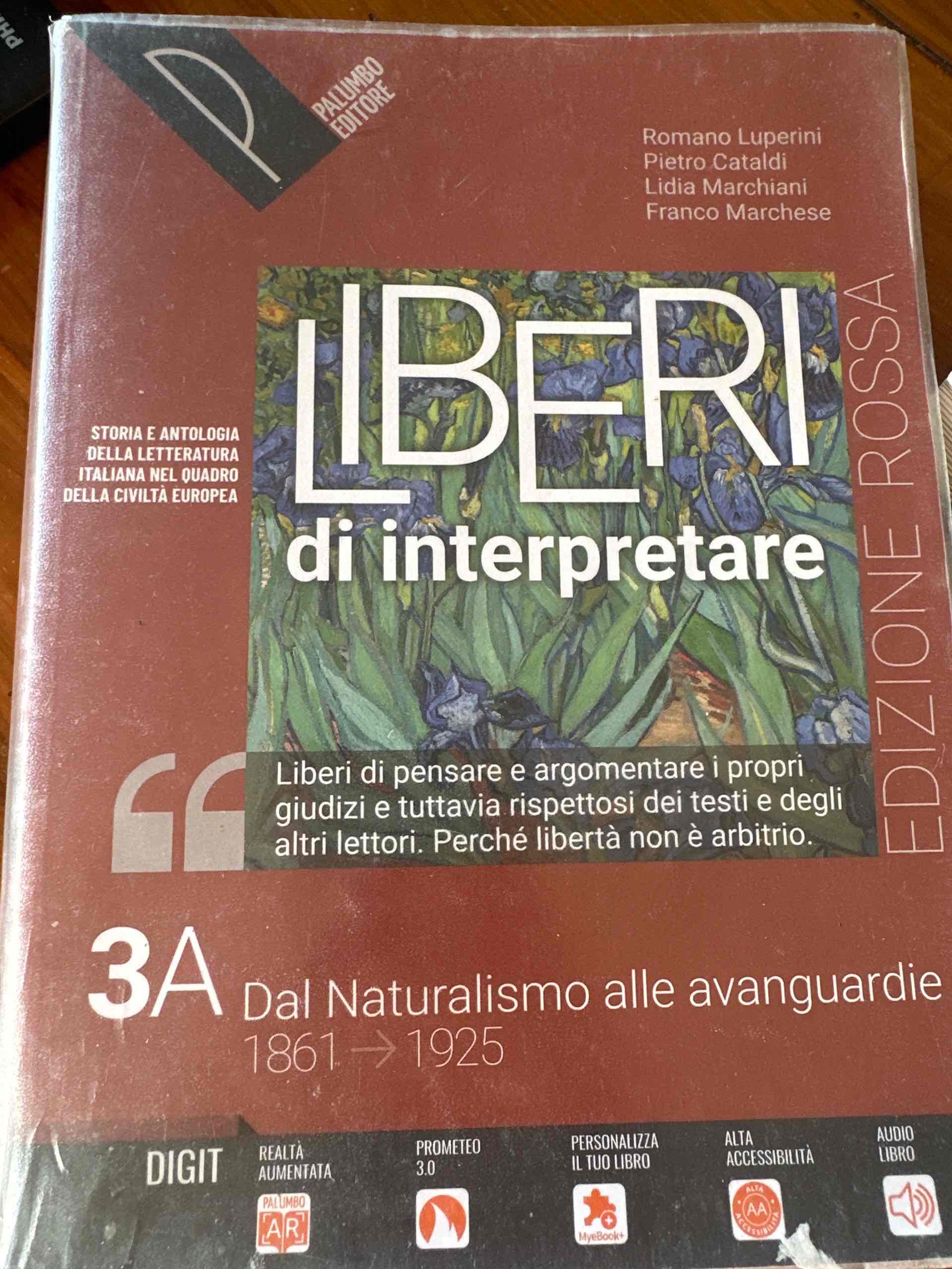 Liberi di interpretare. Storia e testi della letteratura italiana nel quadro delle civiltà europea. Ediz. rossa. Per il triennio delle Scuole superiori. Con e-book. Con espansione online. Vol. 3A libro usato