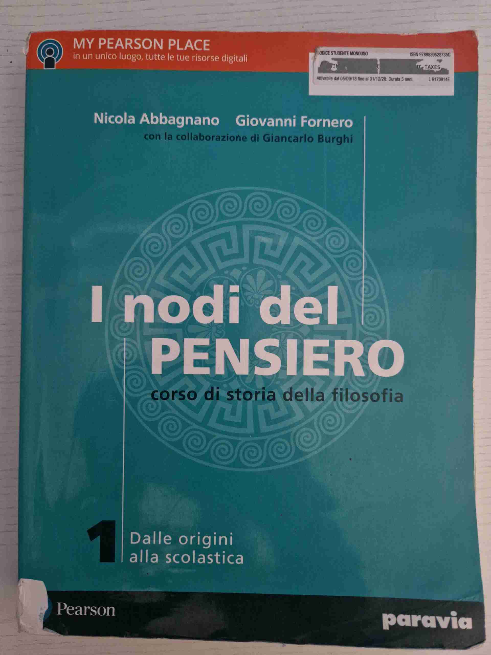 Nodi del pensiero. Per le Scuole superiori. Con e-book. Con espansione online (I). Vol. 1: Dalle origini alla scolastica libro usato