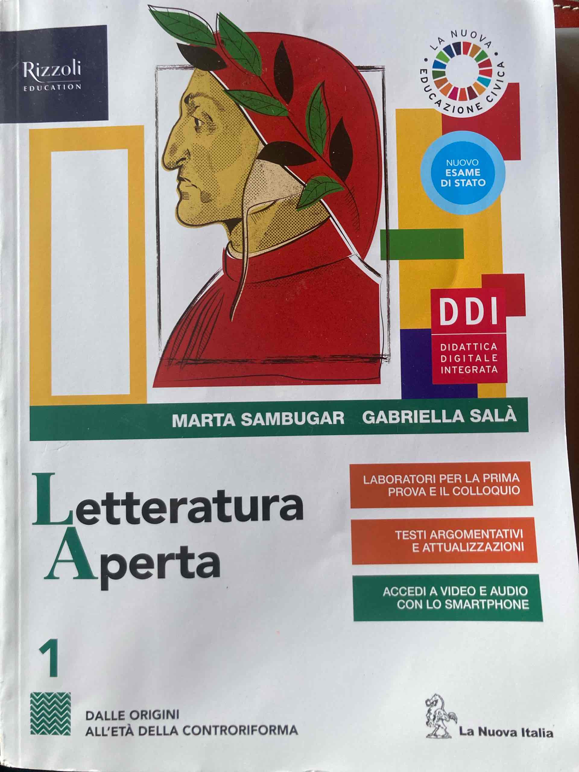 letteratura aperta 1 libro usato