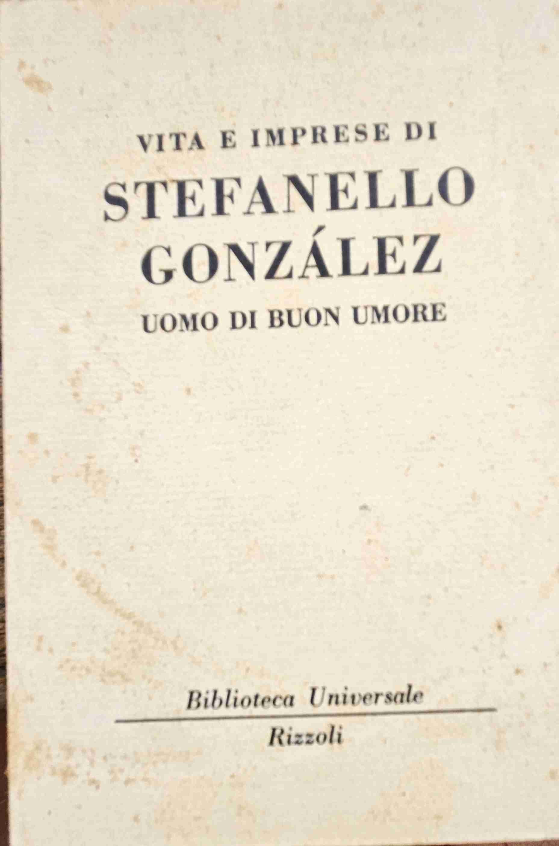 Via e imprese di Stefanello Gonzales uomo di buon umore libro usato