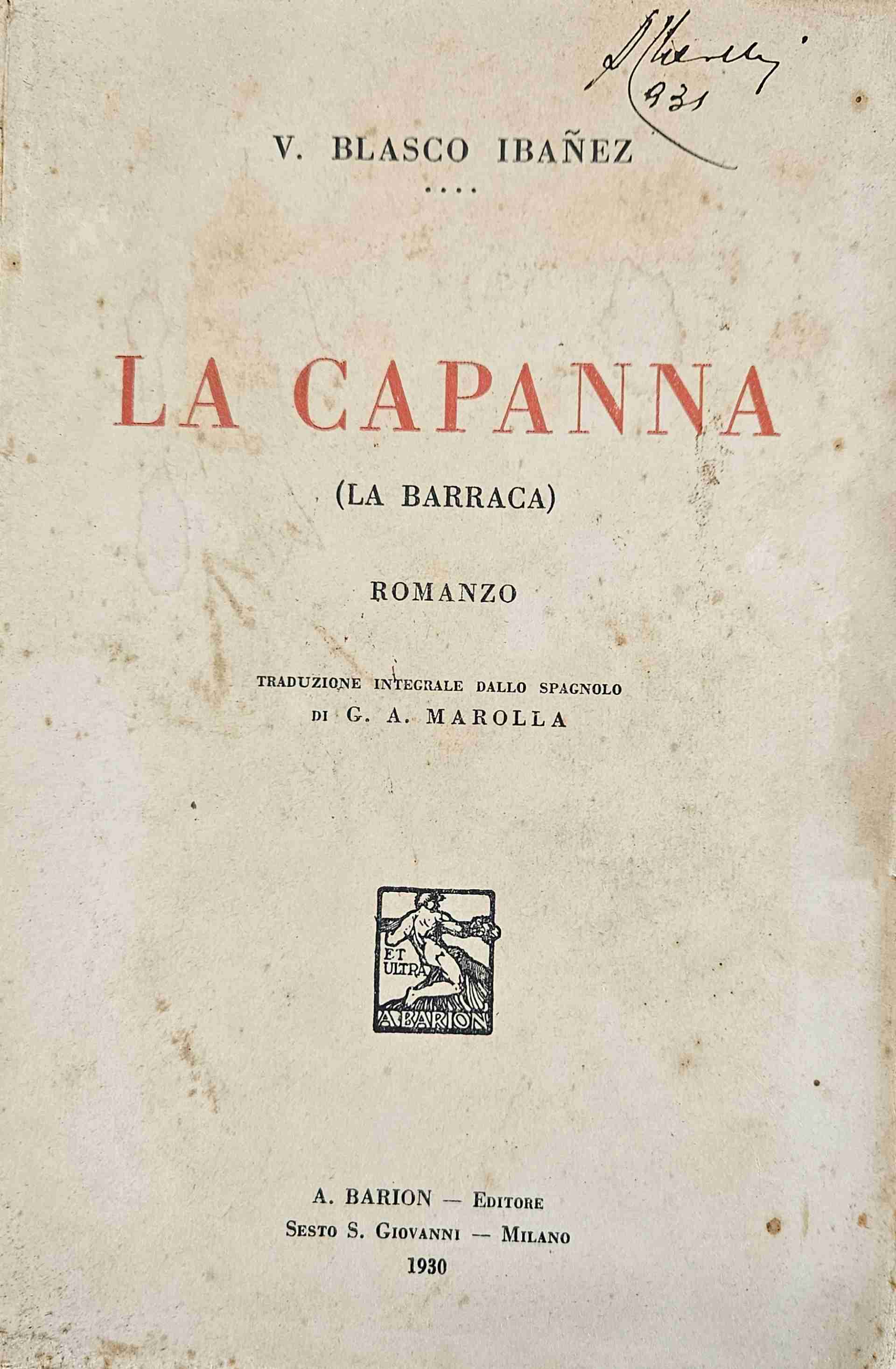 La capanna  libro usato