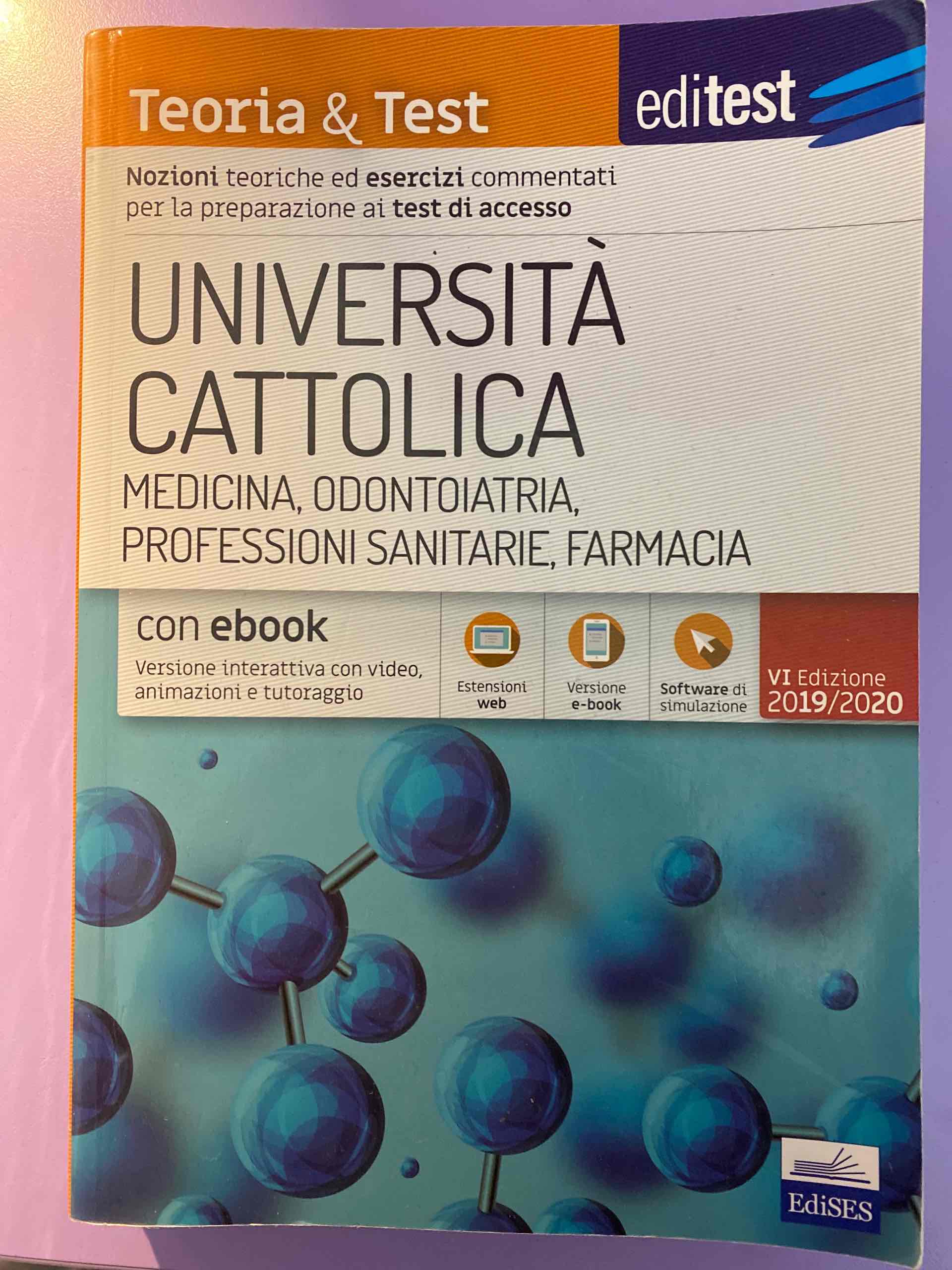 EdiTEST. Università Cattolica. Medicina. Teoria & test. Con e-book libro usato