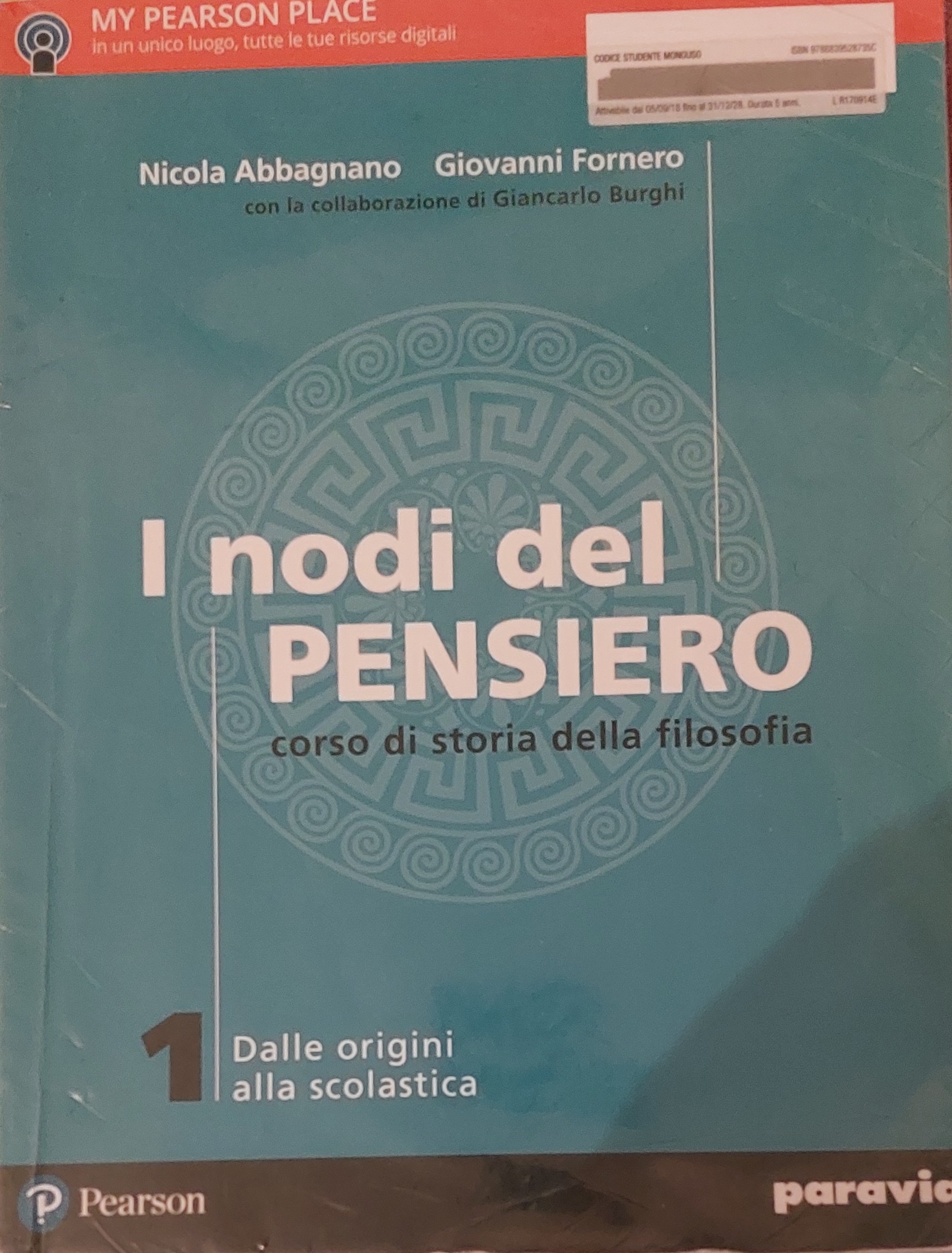 Nodi del pensiero. Per le Scuole superiori. Con e-book. Con espansione online (I). Vol. 1: Dalle origini alla scolastica libro usato